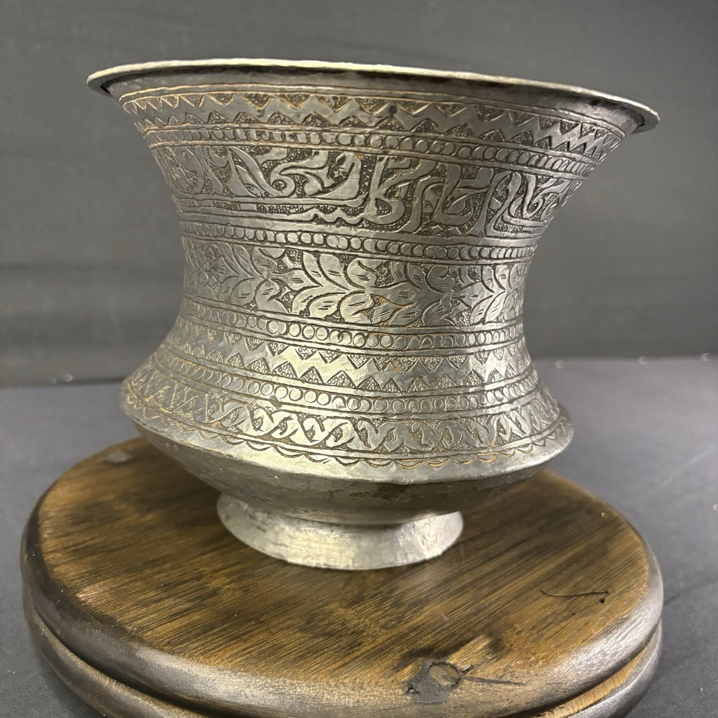 Copper Vessel Hand Hammered Islamic Calligraphy Tinned Qajar Era Late 1800s19