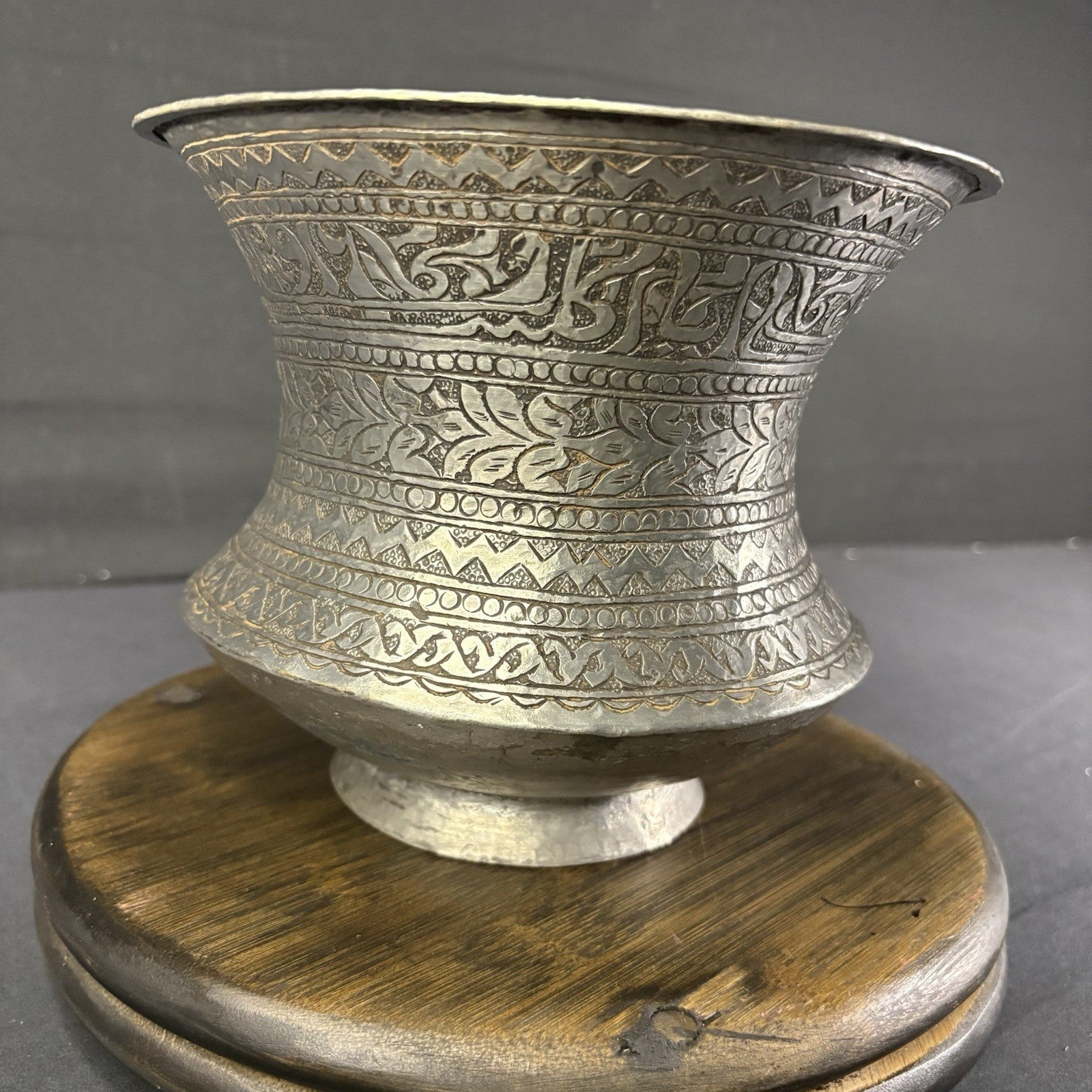 Copper Vessel Hand Hammered Islamic Calligraphy Tinned Qajar Era Late 1800s19