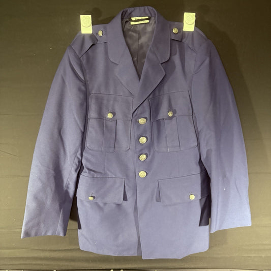 US Air Force Service Jacket Size 35S USAF Uniform Enlisted Men's Dress Blue Coat0