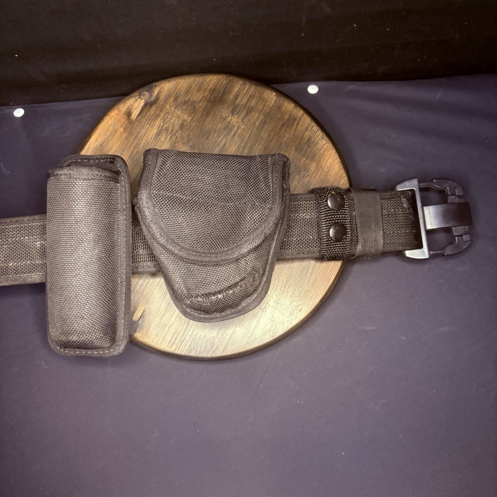 Bianchi Nylon Duty Belt 34"40" w/Double Handcuff, Baton, Mace, Radio Holster12