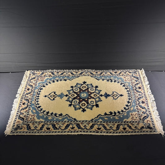 Persian Rug Hand Knotted Medallion Rug 3’X2’ 54X88cm 144KPSI SemiAntique0