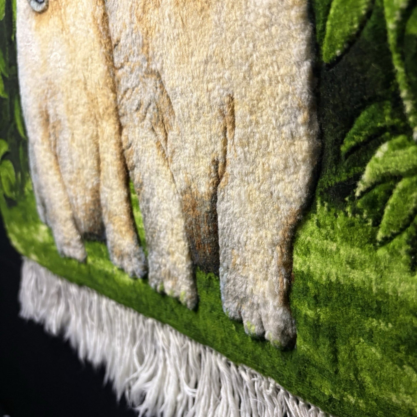 Pictorial Rug 3D Puppy Hand Knotted 24”x17” 224KPSI w/Free Rug Hangers9