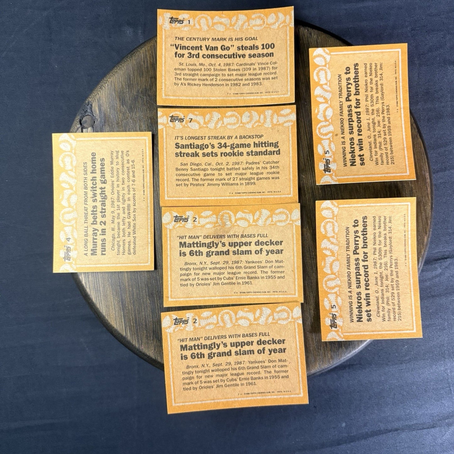 1988 Topps ‘87 Record Breakers Lot (7) Cards All High Grade See Photos2
