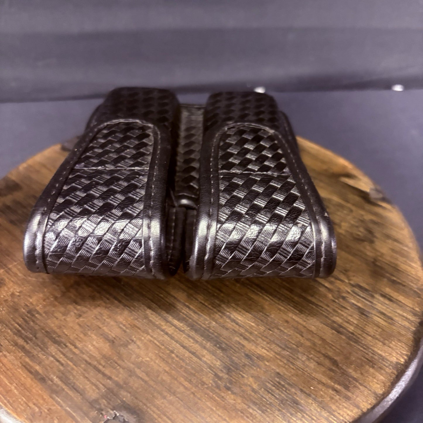 Bianchi 7902 Double Magazine Pouch 10mm/.45 Double Stack Mag Size 4 Basket Weave5