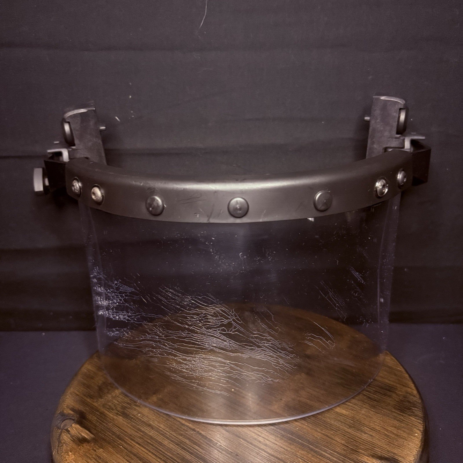 Rail Mounted DK7 Face Shield For Ballistic Helmet (With Mounts) Heavy Duty USED2