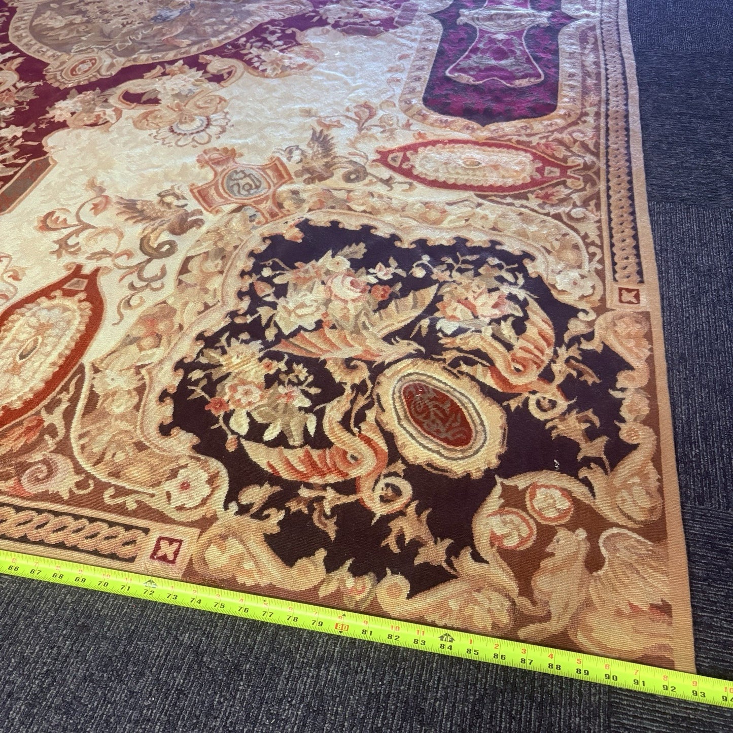 Antique French Tapestry 10x8, 19th Century, Hand Woven Aubusson Dragons14