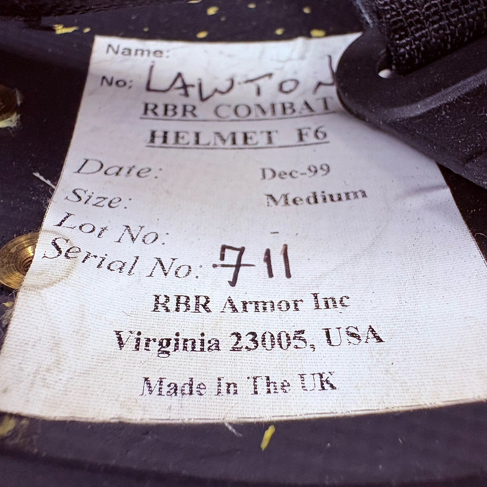 RBR Armor IIIA (3A) Ballistic Helmet USA Made -Size Medium- Bullet Proof6