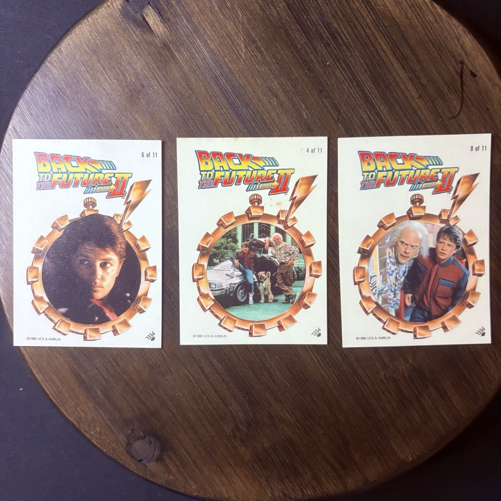 (Lot Of 3) 1989 Topps Back to the Future 2 Sticker Trading Cards #6, #4, #80