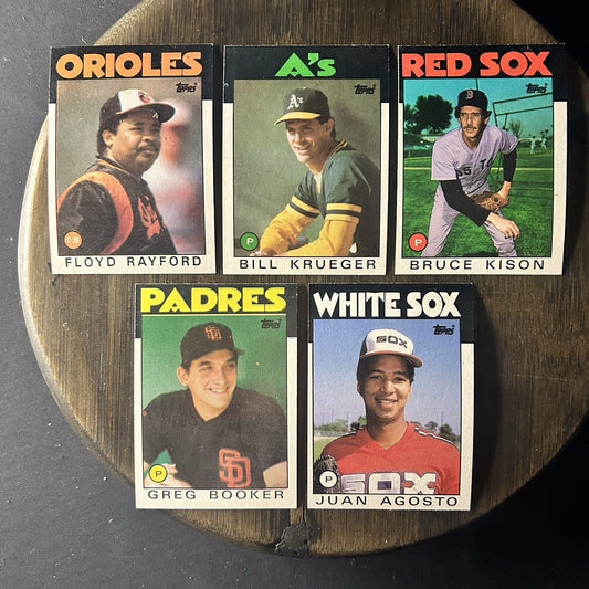 1986 Topps High Grade Cards #623, #58, #117, #429, #657 MLB Baseball (Lot Of 5)0
