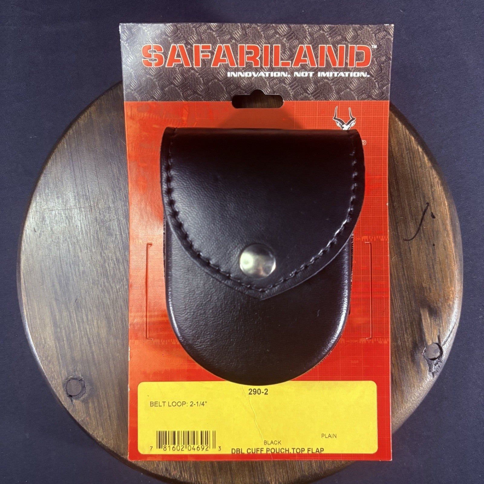 Safariland 290-2 Double Handcuff Pouch Plain Leather Chrome Snap 2.25" Belt Loop0