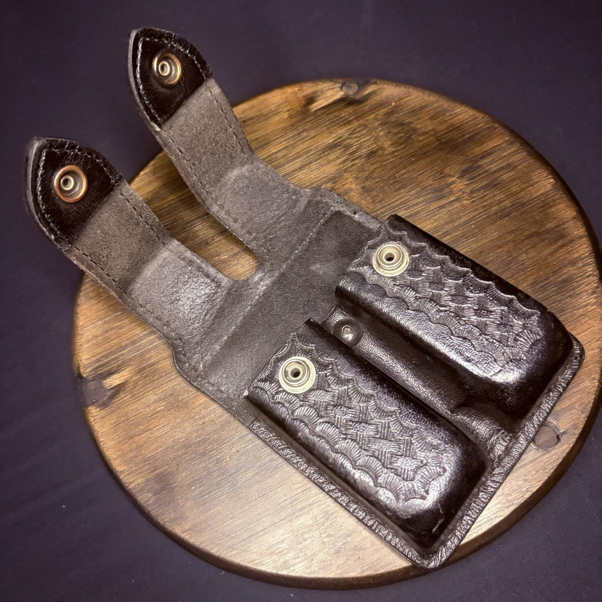 Safariland Double Magazine Pouch GLOCK 20/21 Leather 77 Basketweave Hidden Snap