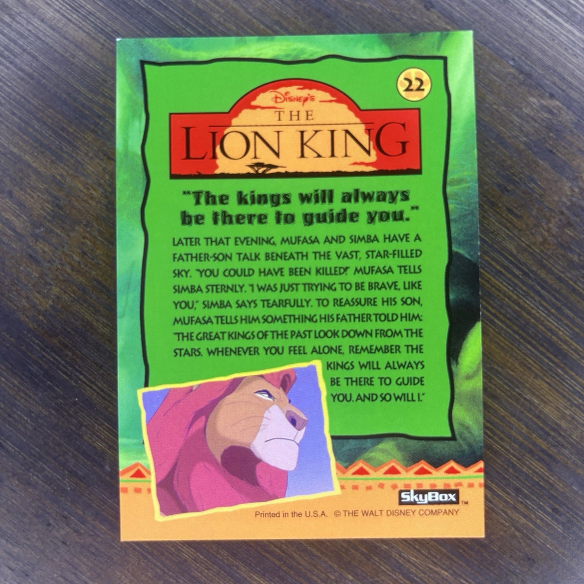 1994 SkyBox The Lion King #22 "The Kings" High Grade Trading Card, See Photos