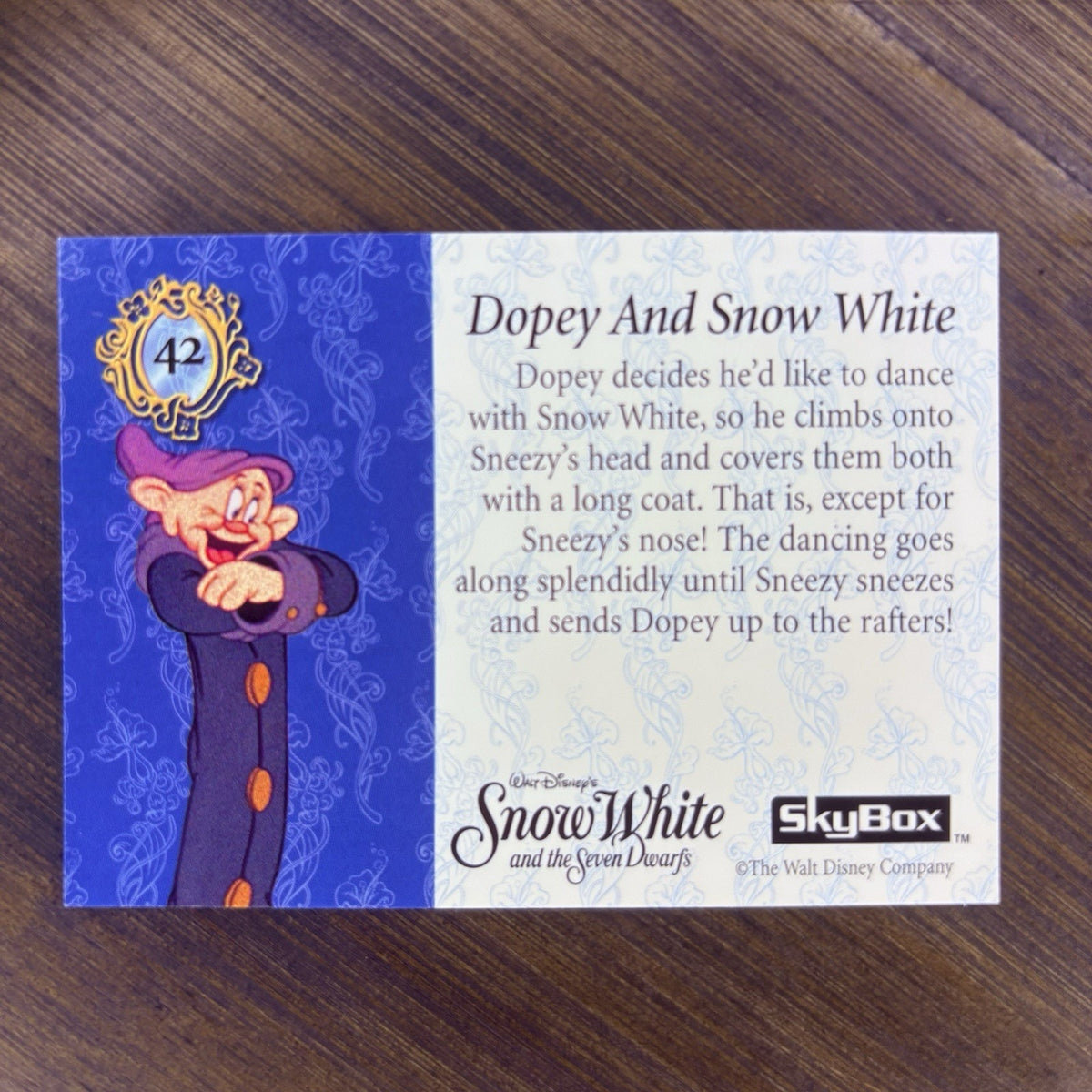 1994 Skybox Snow White Card #42 "Dopey And Snow White" High Grade Trading Card