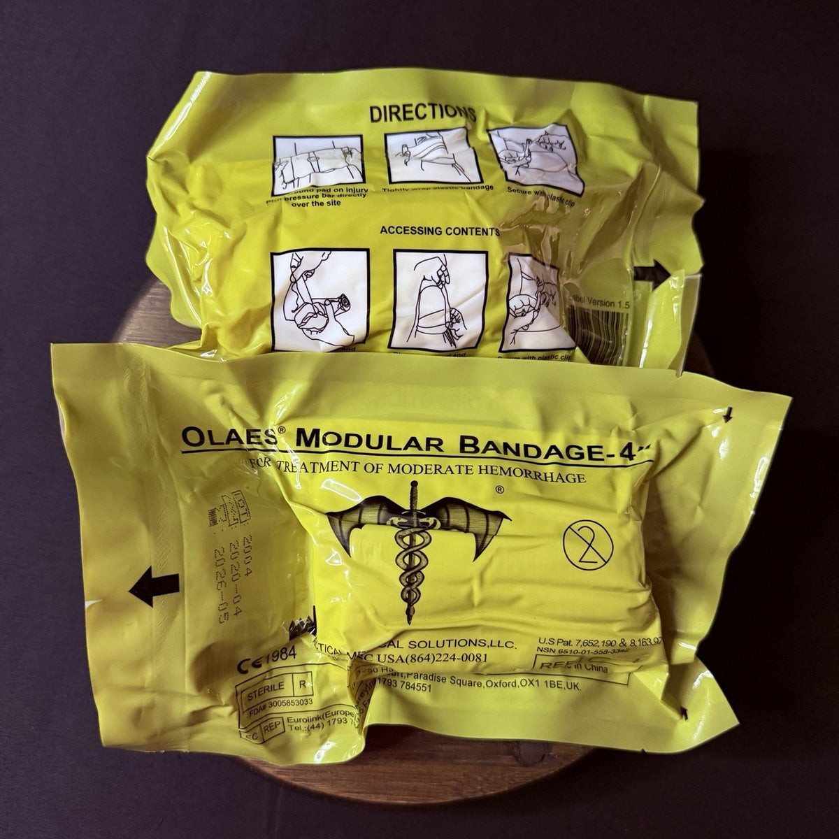 OLAES Modular Trauma Bandage, 4″x 48" Rolled, 2 Pack Compression Wound Dressing