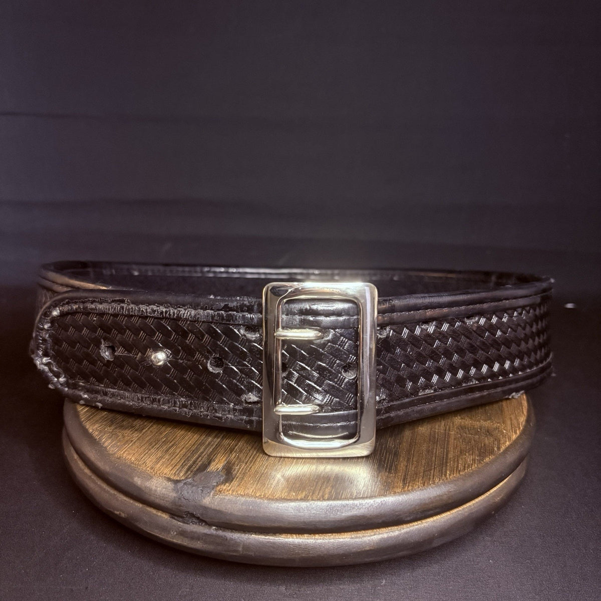 Bianchi Duty Belt (Size 34-36 ") Waist AccuMold Black Basket Weave Leather