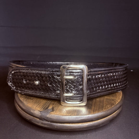 Bianchi Duty Belt (Size 34-36 ") Waist AccuMold Black Basket Weave Leather