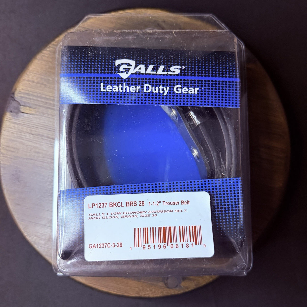 Galls USA Garrison Belt Size 28" Hi-Gloss Black Leather 1.5" Brass Buckle 1237