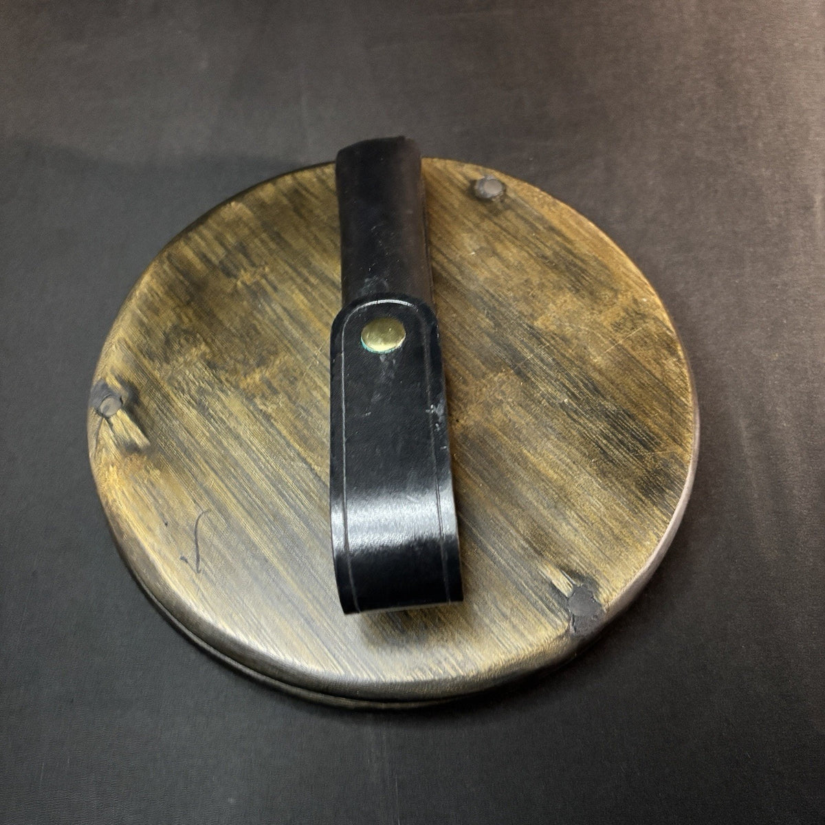 AKER Stinger LED Flashlight Case 8" Duty Holder Plain Black Leather Brass 556