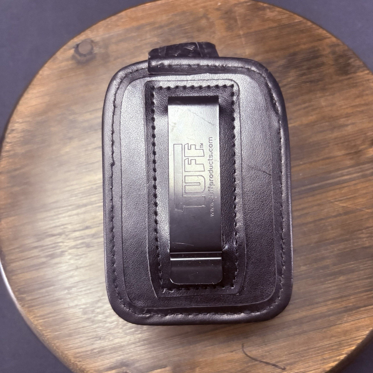 TUFF Leather Utility Recorder, Phone, Camera Pouch Basketweave w/Belt Clip