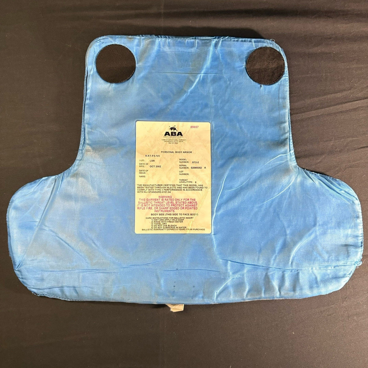 American Body Armor Bullet Proof Vest Level 2 (II) Size Medium (M) Concealable