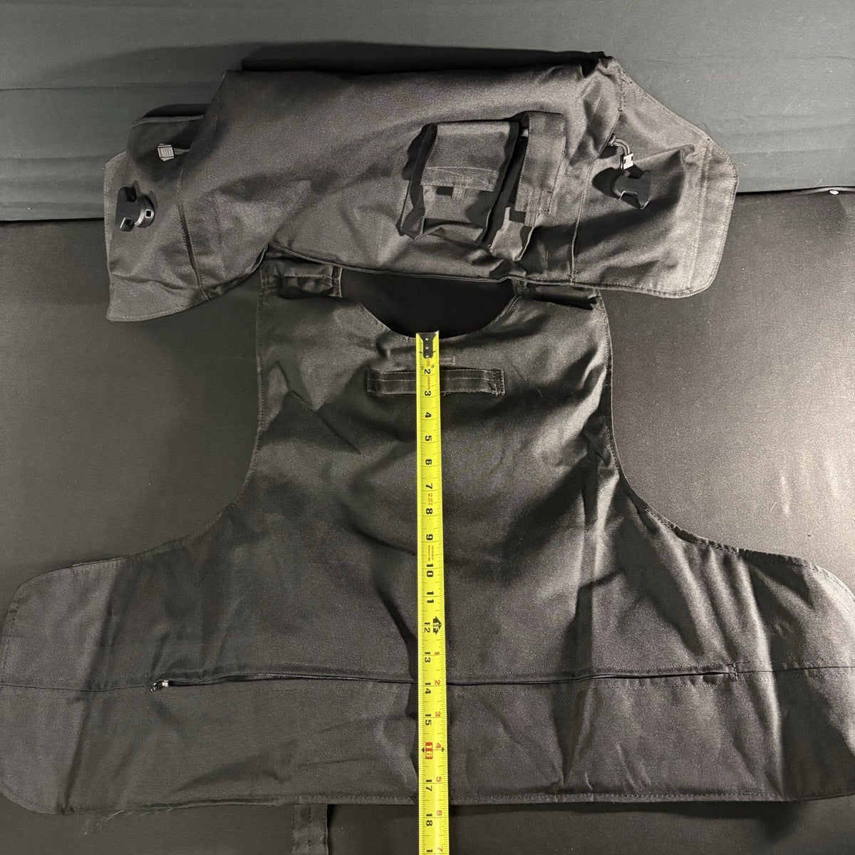 Tactical Body Armor Carrier Vest Size XL Black w/Pouches, Pockets, Waistband