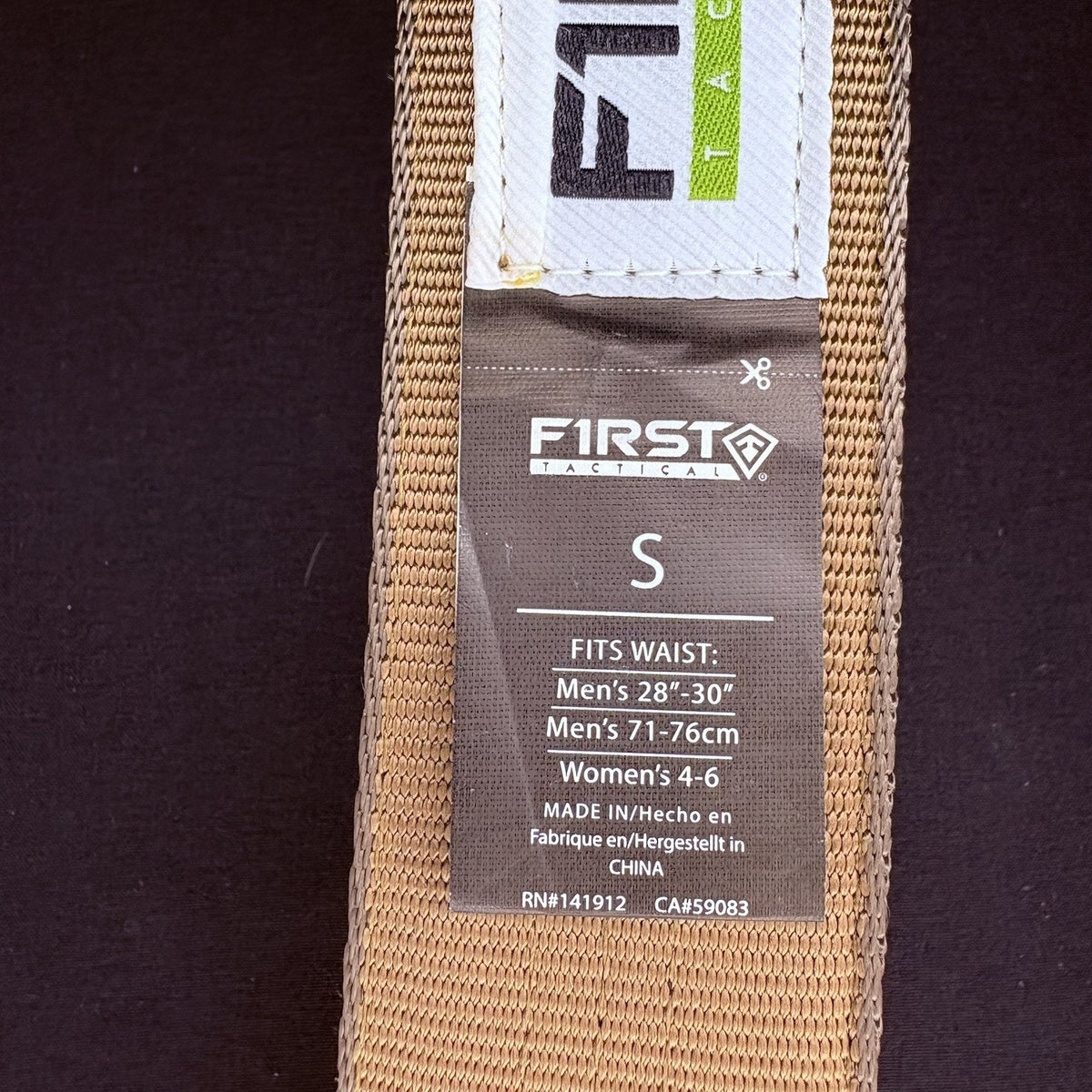 First Tactical Belt Size Small 28"- 30" Metal Buckle 143010 Tactical Belt 1.5"
