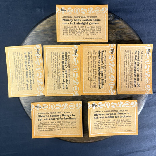 1988 Topps ‘87 Record Breakers Lot (7) Cards All High Grade See Photos