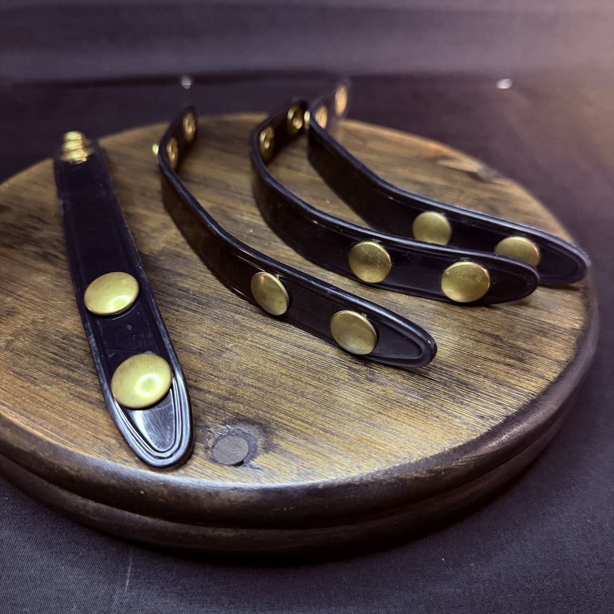 Safariland Belt Keeper 8" Black High Gloss With Brass Snaps Set Of 4