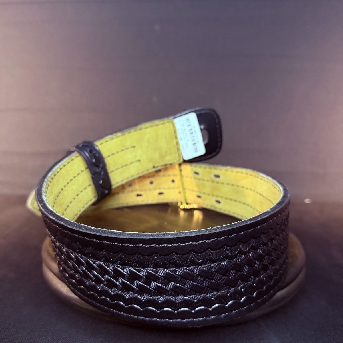 Safariland 94 Basketweave Duty Belt Size 24" Brass Buckle Leather Suede Lined