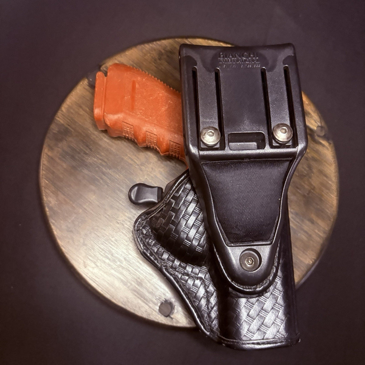 Bianchi GLOCK 17/22 Holster Left Hand Snap And Lock AccuMold Basketweave Leather
