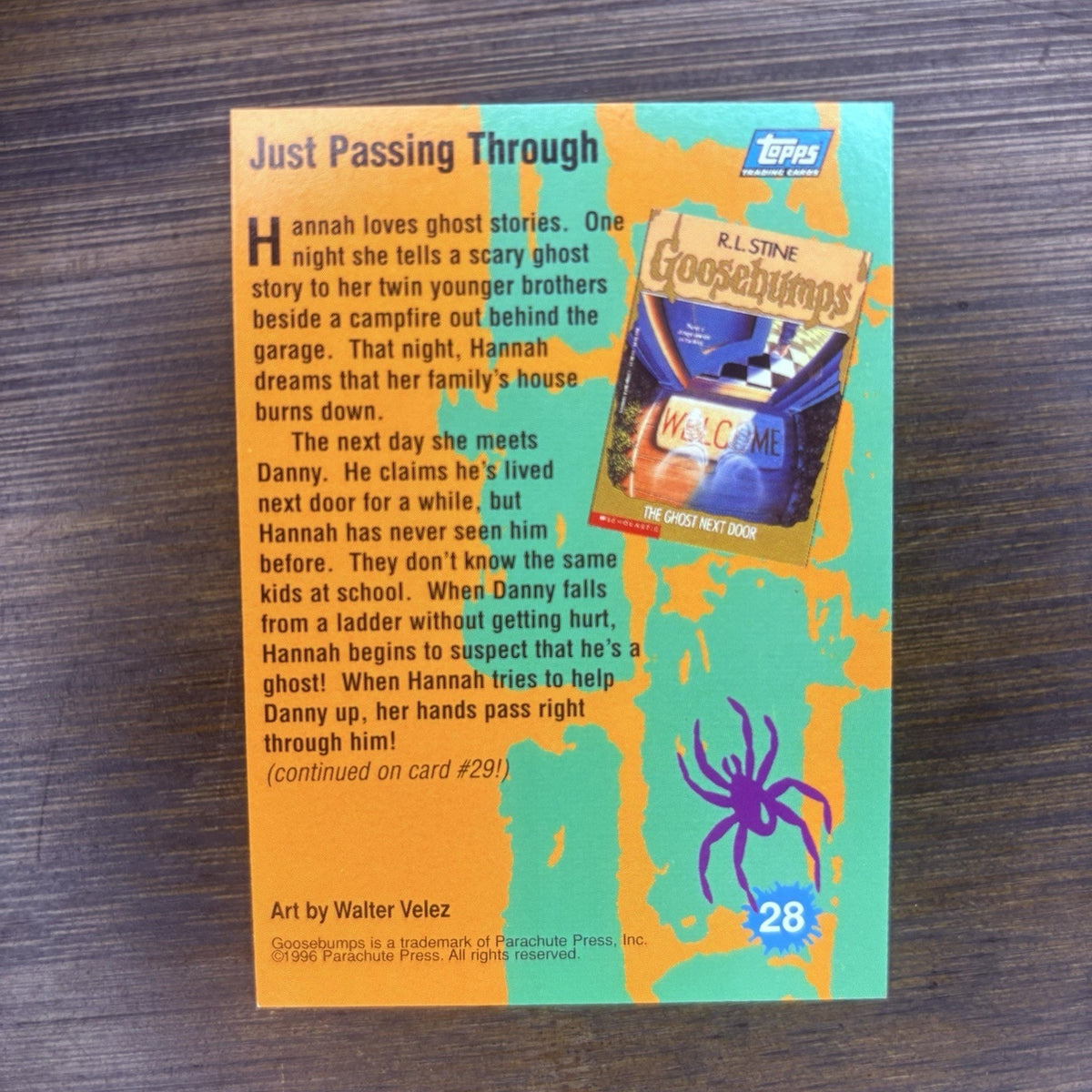 1996 Goosebumps Just Passing Through #28 High Grade Trading Card, See Photos