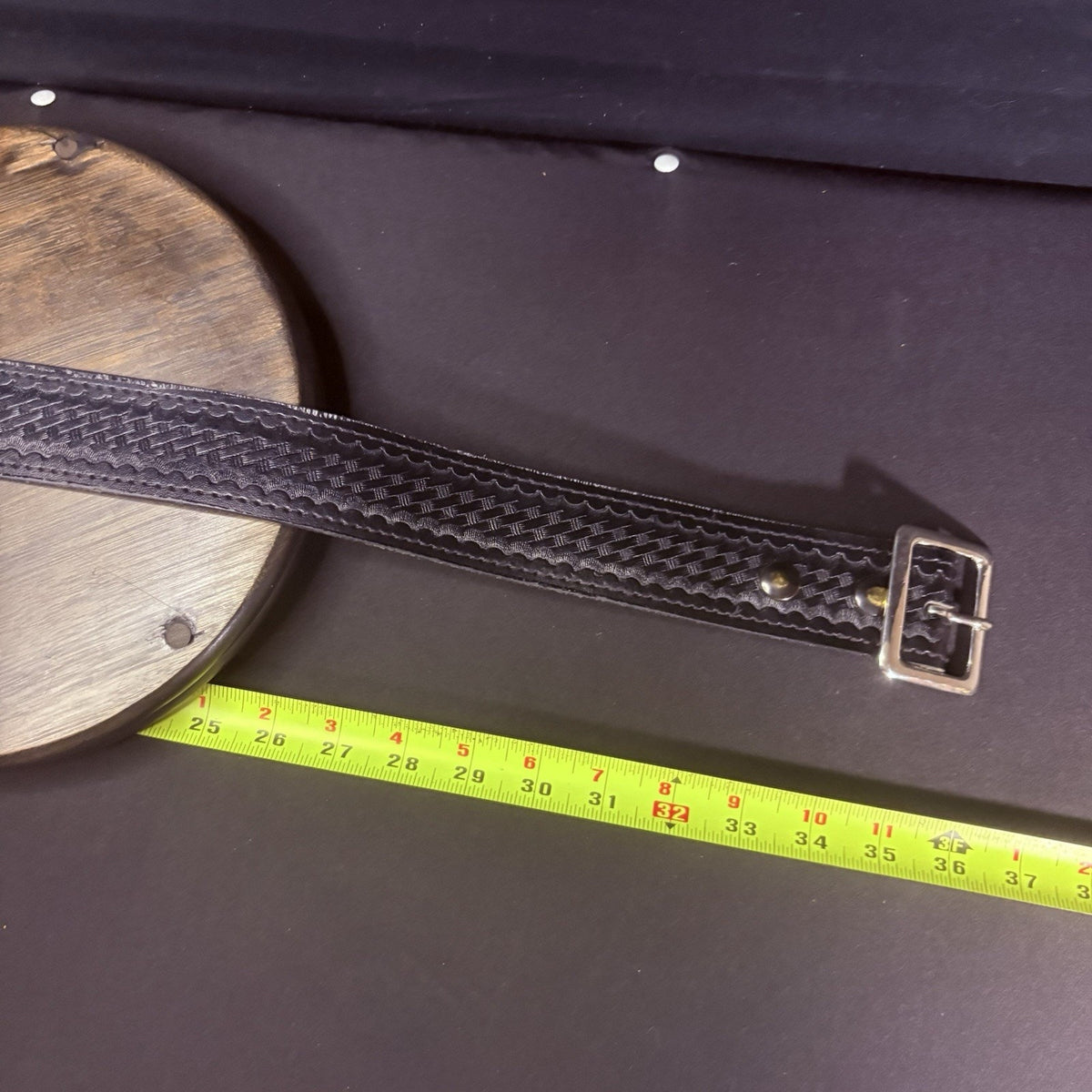 Duty Belt Size 28" Waist Black Basketweave Chrome Buckle
