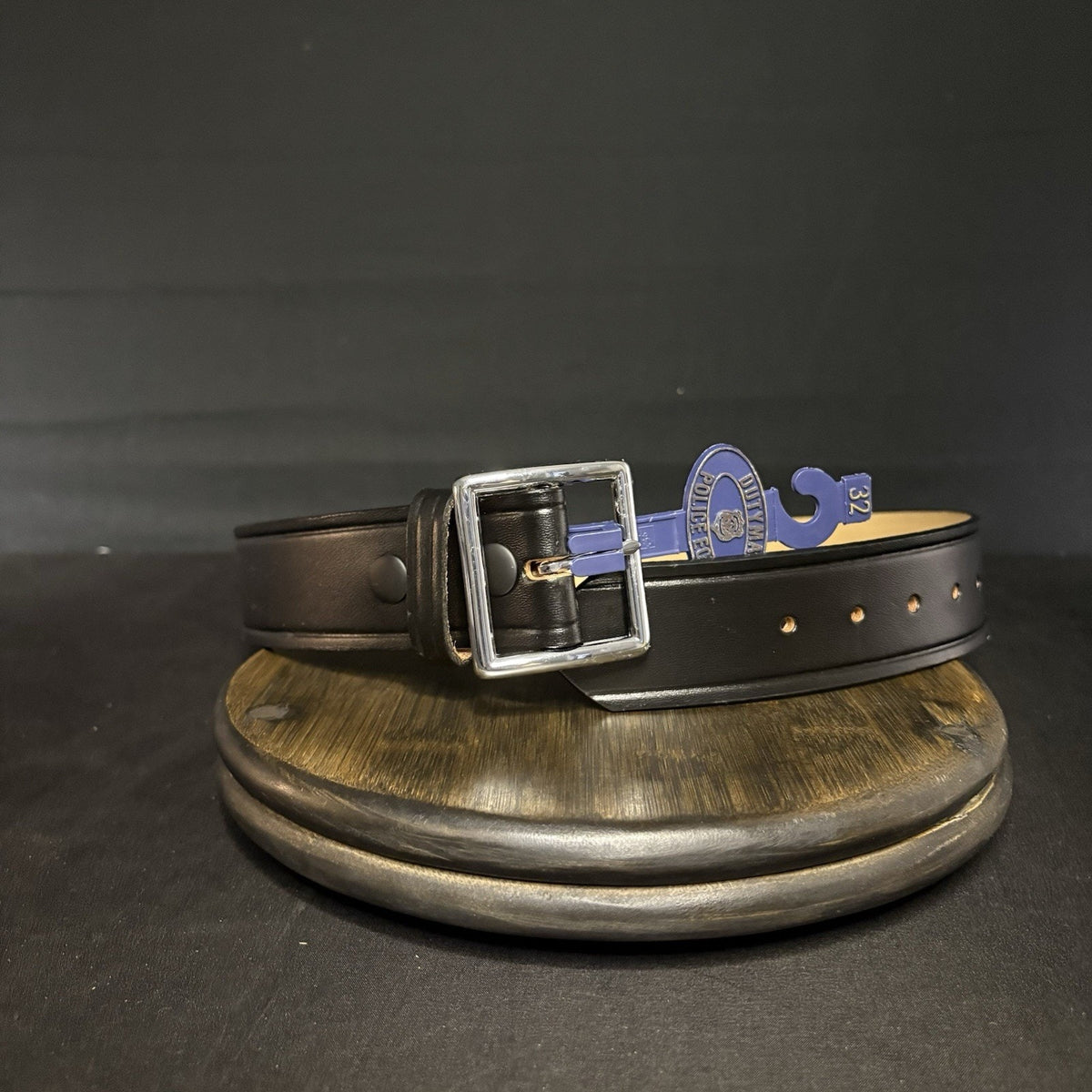DutyMan Government Duty Belt Size 32” Brown Leather Chrome Buckle 1611