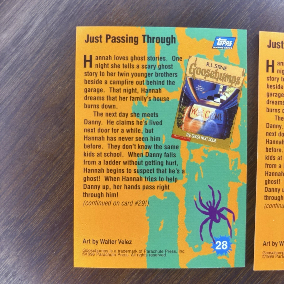 1996 Goosebumps Just Passing Through #28 Lot Of (2) High Grade Trading Cards