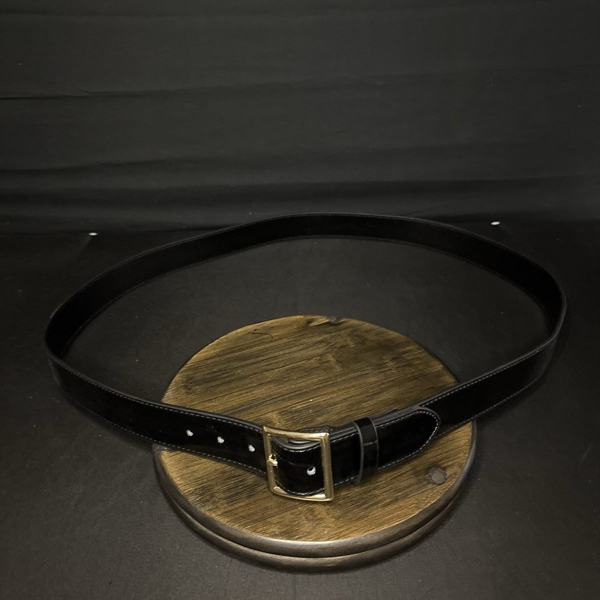 Galls Premium Off Duty Belt Size 52" High Gloss Leather Brass Buckle 1.5" Wide