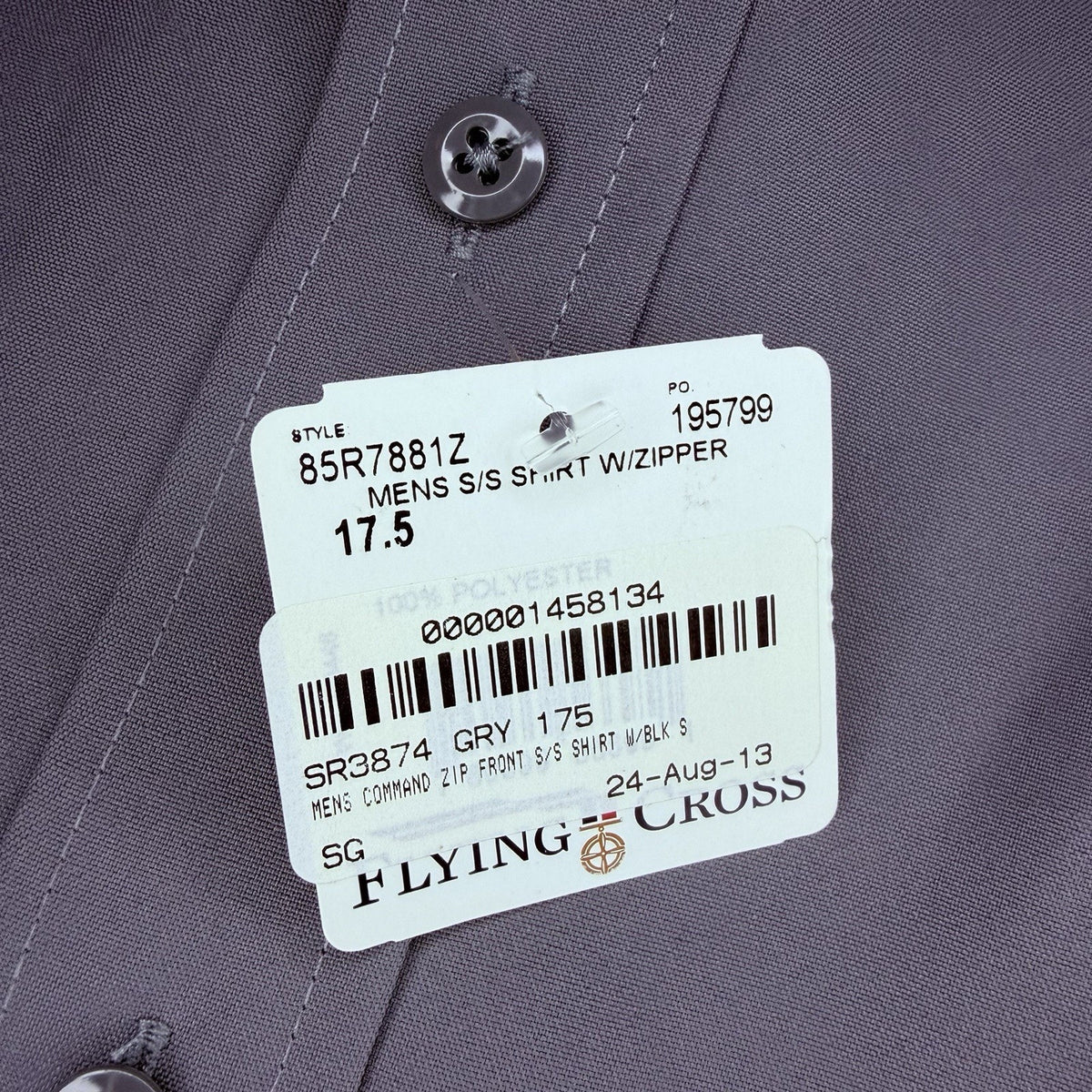 Flying Cross Short Sleeve Shirt Size XL 17.5 Grey Class A Service Uniform 3874
