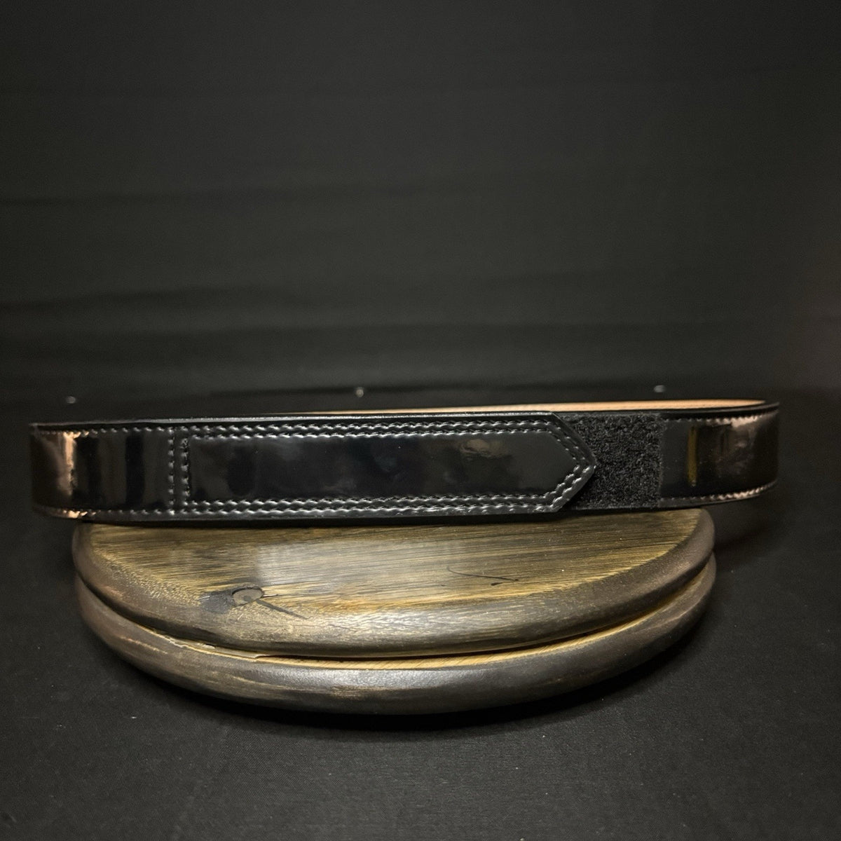 DutyMan Duty Belt Size 32" Plain Black Hi-Gloss Leather 1.5" Wide 1331