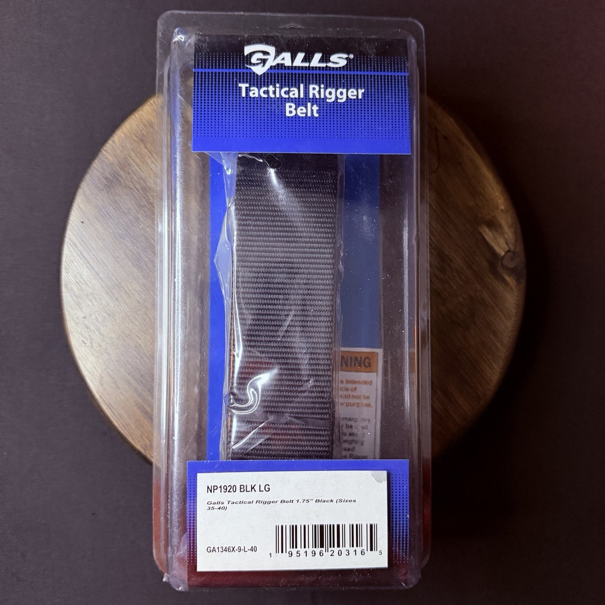 Galls Tactical Rigger Duty Belt Size Large 35"-40" Metal Buckle Black 1.75" 1920