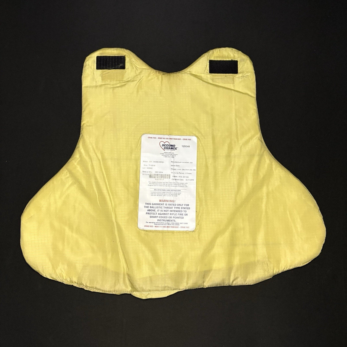 Second Chance 3A Bullet Proof Vest Size Medium Concealable IIIA Ballistic Vest