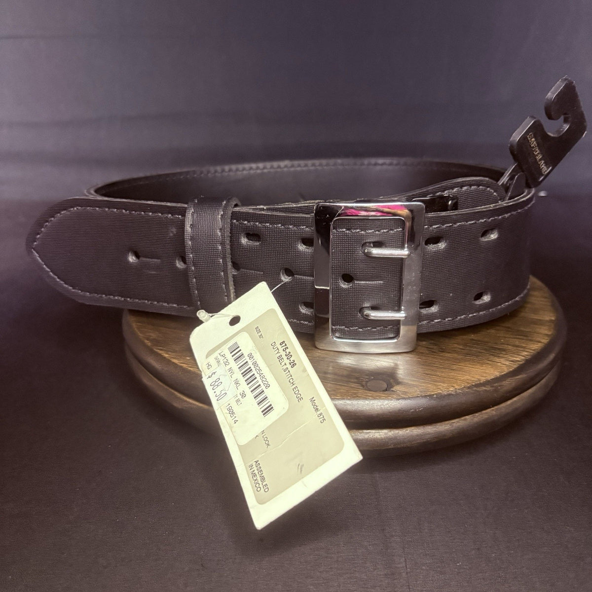 Safariland Duty Belt Size 30" Model 875 Plain Black Leather Chrome Buckle