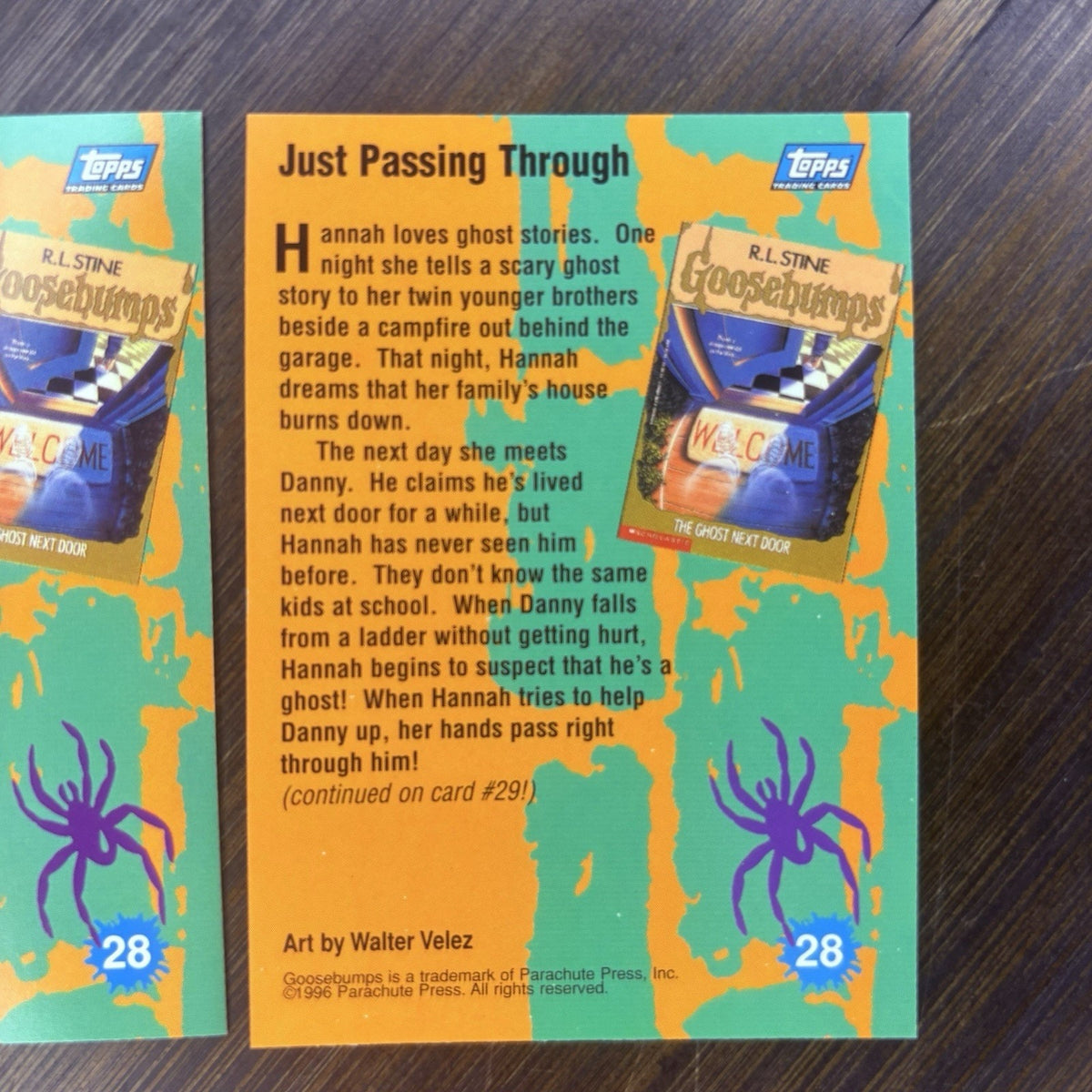 1996 Goosebumps Just Passing Through #28 Lot Of (2) High Grade Trading Cards
