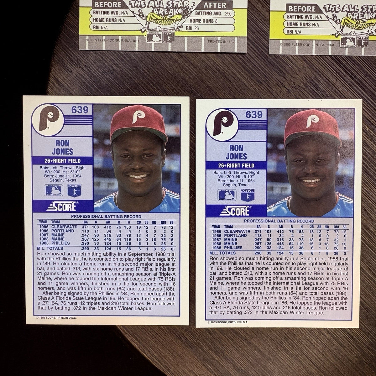 Ron Jones (Lot Of 7) Rated Rookie Cards, Donruss, Fleer, Score #574, #40, #639