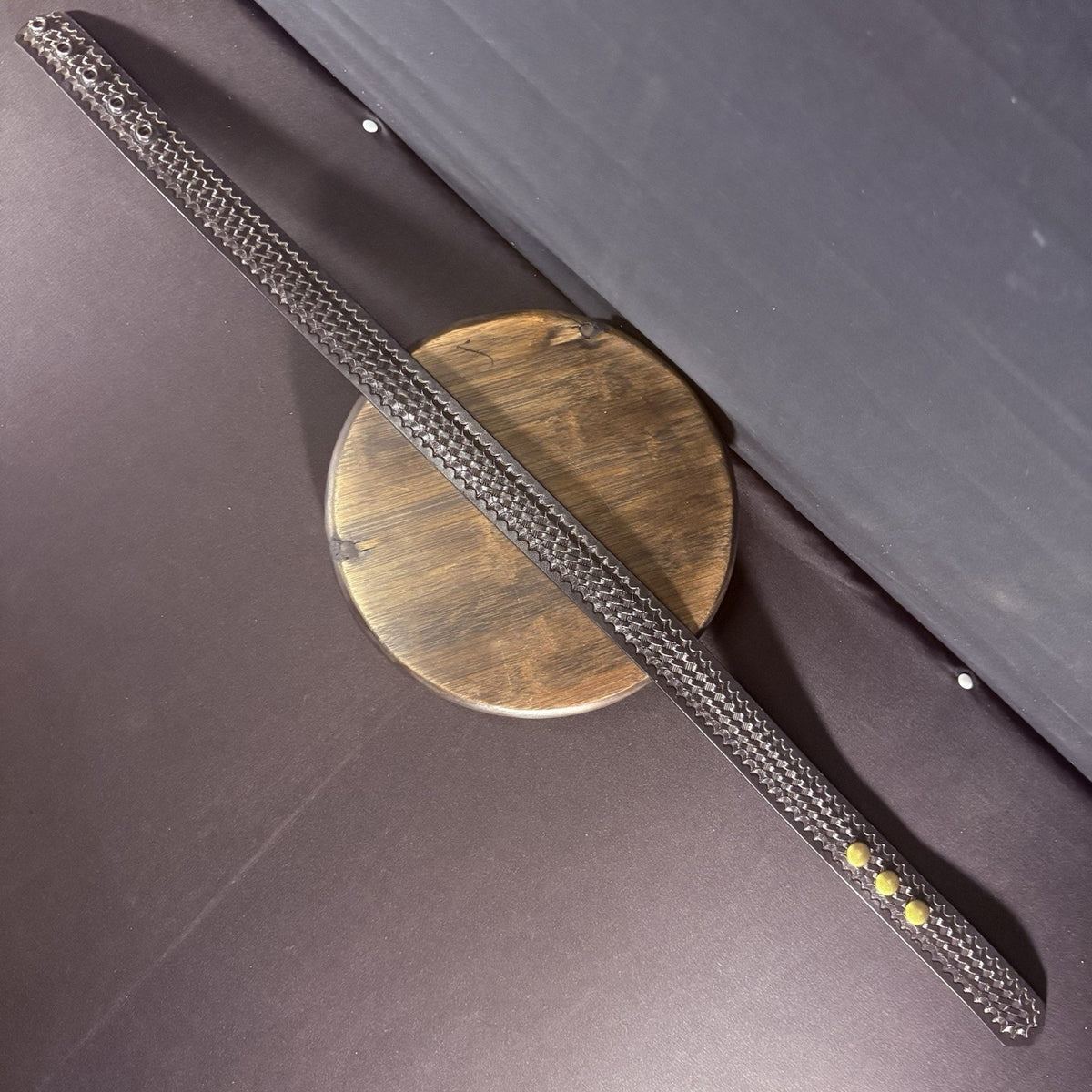 Dutyman Garrison Belt Size 28" With Brass Snap Closure and Basketweave Leather