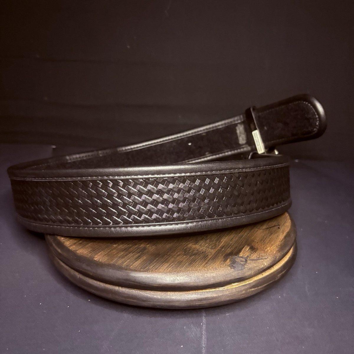 Bianchi Duty Belt Size 34" AccuMold 7960 w/Keyring Holder Basketweave Leather