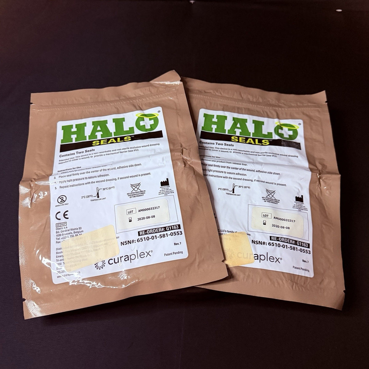 Halo Chest Seals IFAK SWAT EMS EMT ALS TCCC (Two Per Pack) Lot Of Two Packs 2020