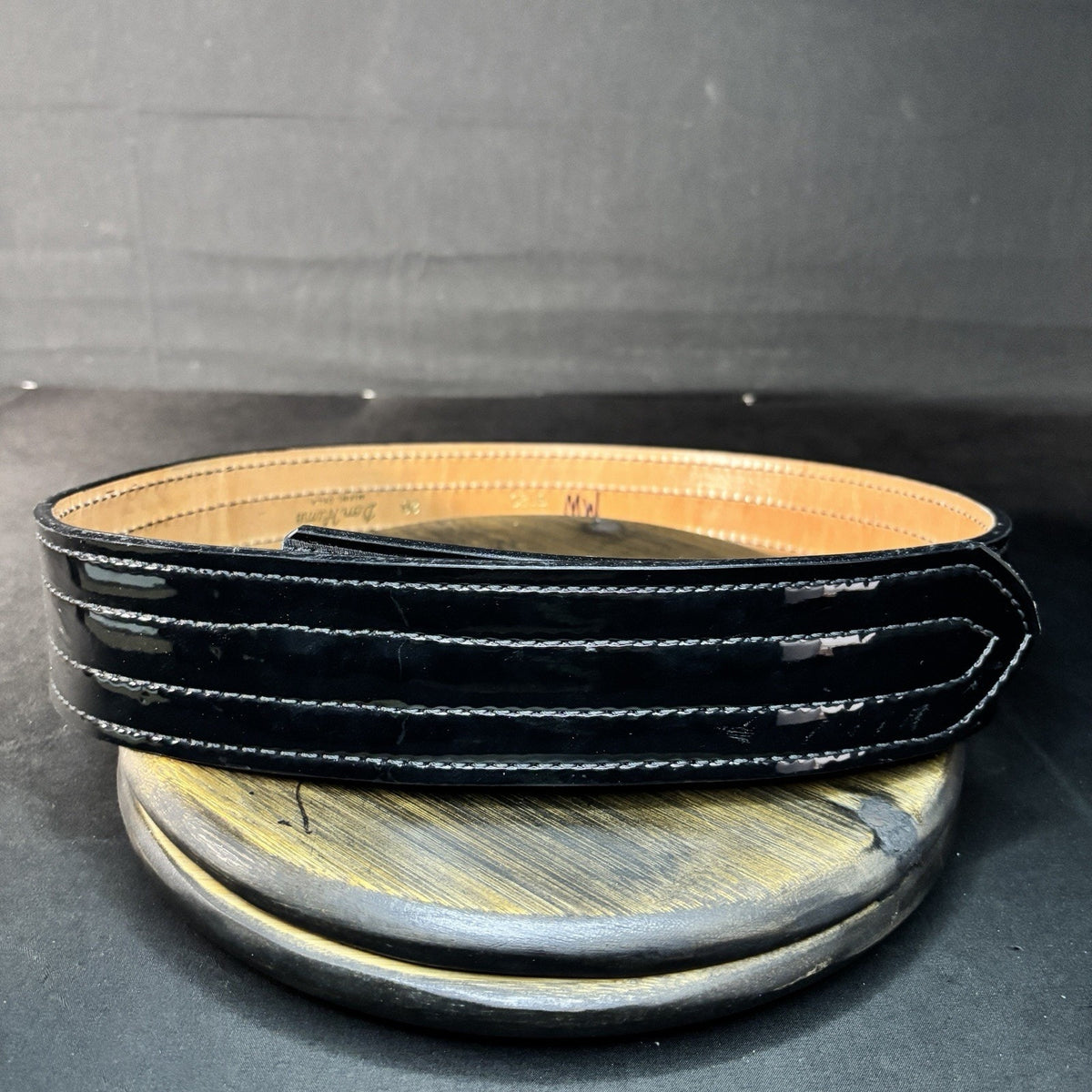 Don Hume Duty Belt Size 28" Hi-Gloss Belt Keeper Quad Stitched Leather B120 2.25