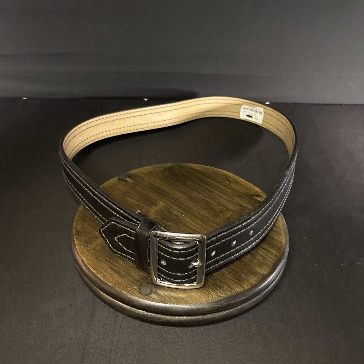 Jay Pee Duty Belt Size 48" Double Stiched Plain Black Bridle Cow Hide