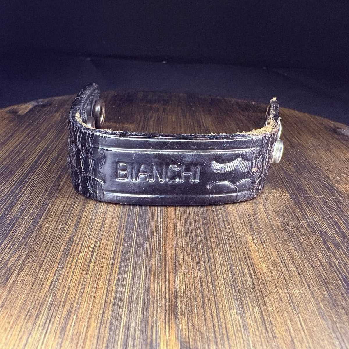 Bianchi Duty Belt Keeper Leather Black Basket Weave With Hidden Double Snaps