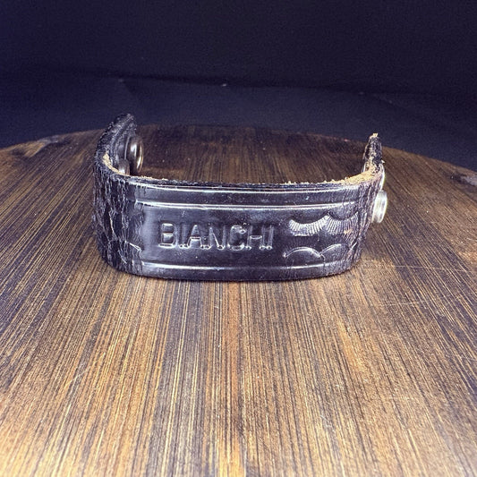 Bianchi Duty Belt Keeper Leather Black Basket Weave With Hidden Double Snaps