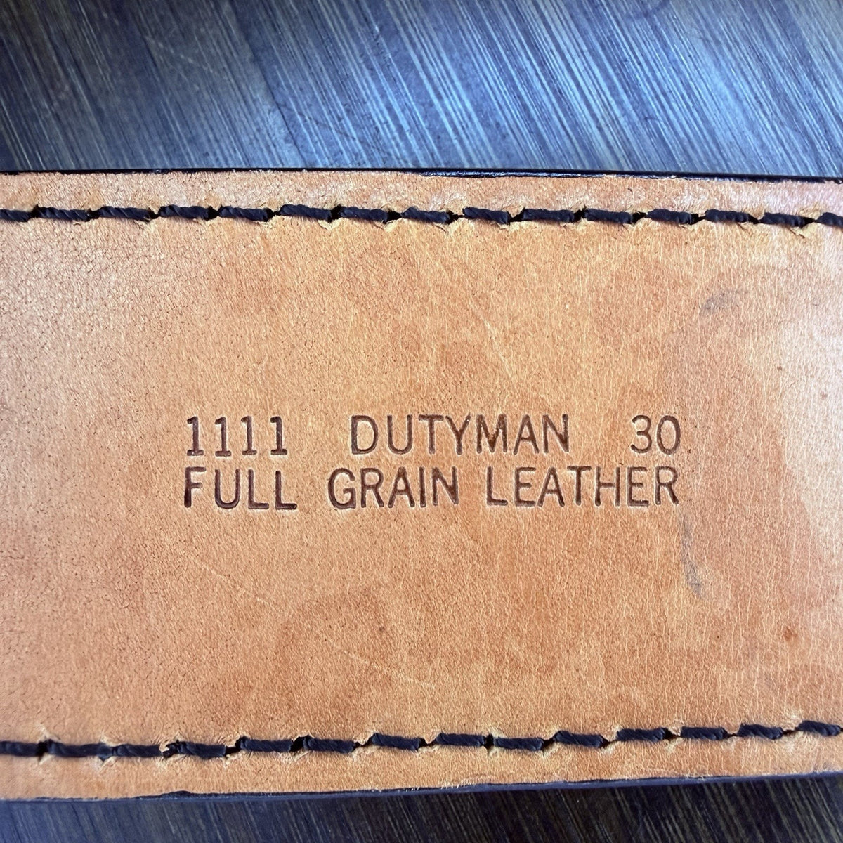 Dutyman River Belt Size 30" Black Plain Leather 2.25" Wide Brass Buckle 1111